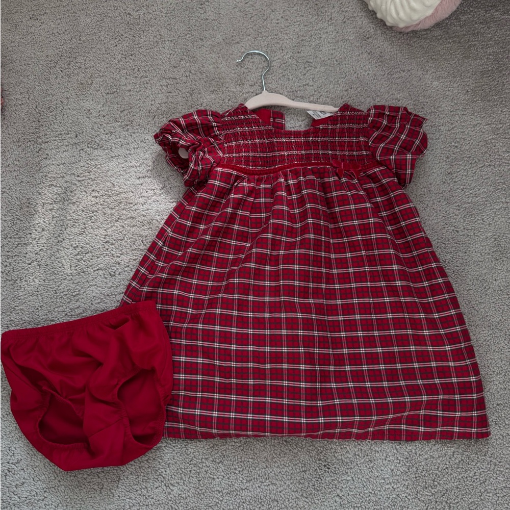 Carter's Red Plaid Dress with Bloomers